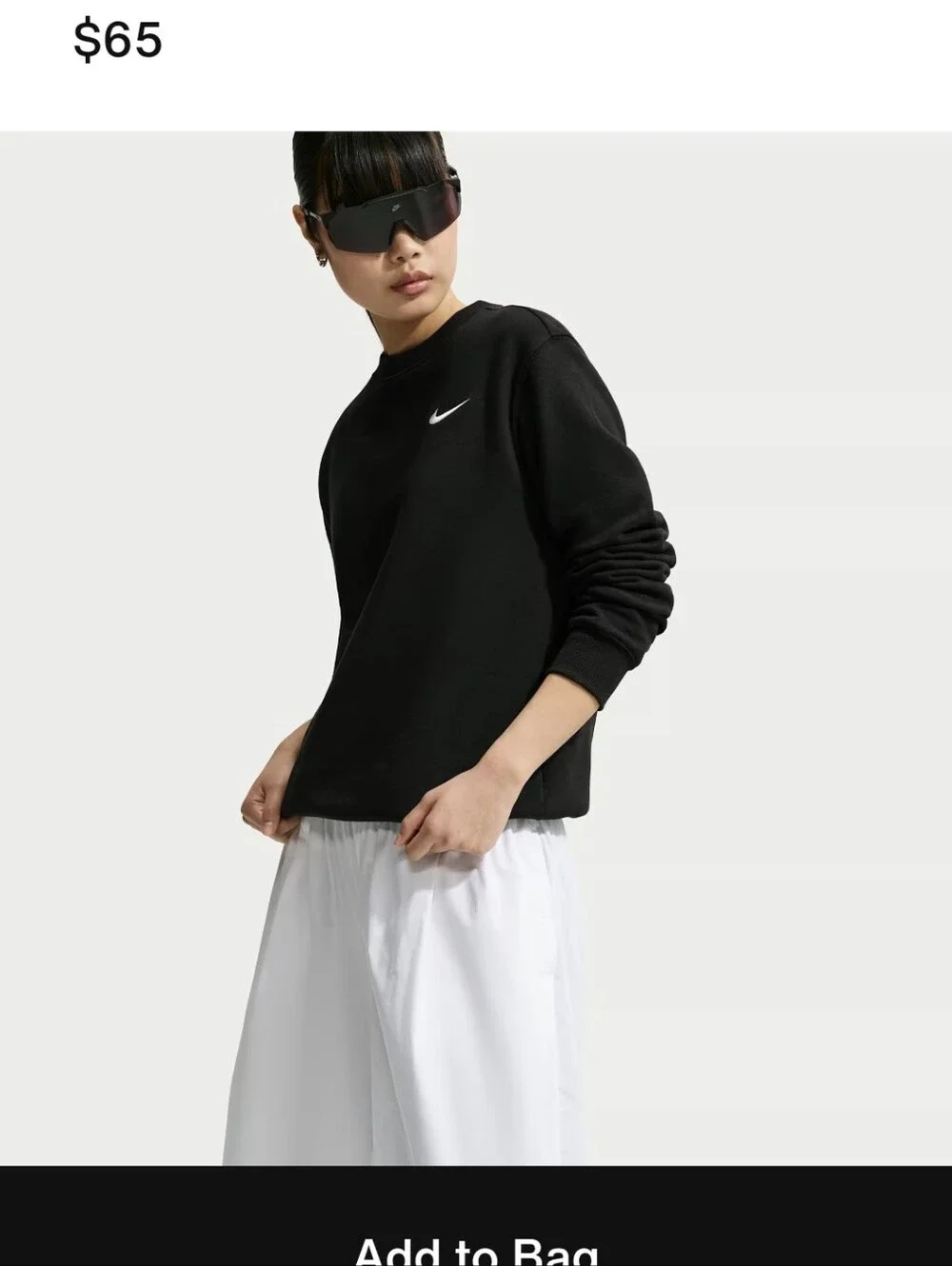 Nike Black Crewneck Sweatshirt with White Swoosh